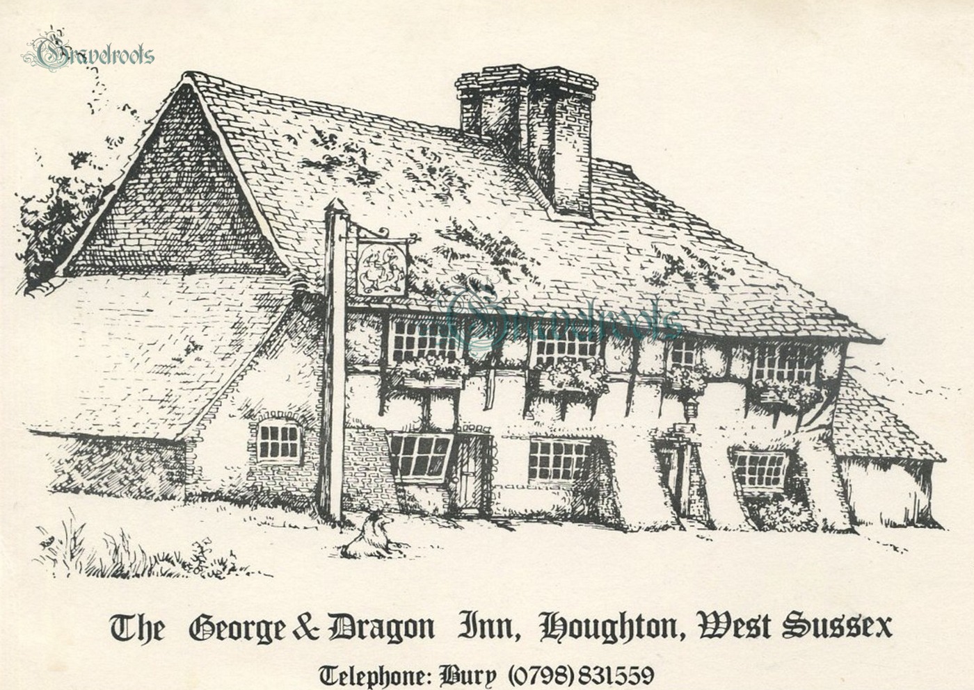 Old photos of George & Dragon Pub, Houghton, Nr Amberley - click image to return