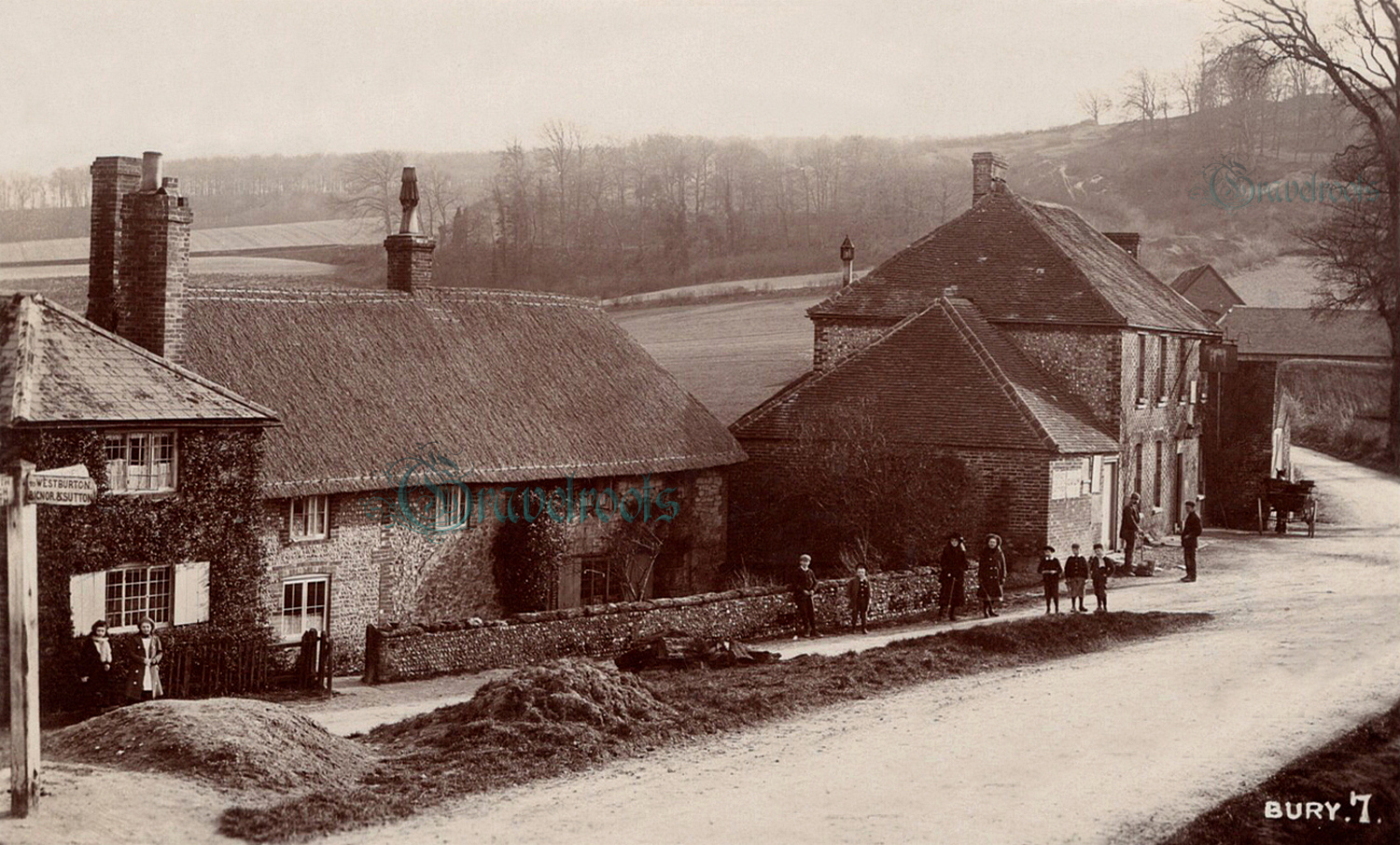 old photos of White Horse pub, Bury, Sussex - click image below to return