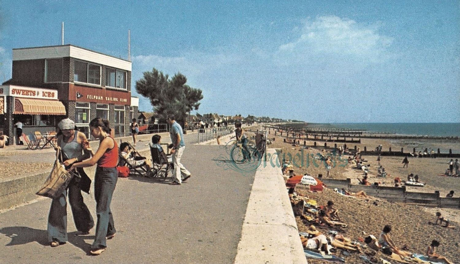  old photo of seafront Felpham, Sussex - click image below to return