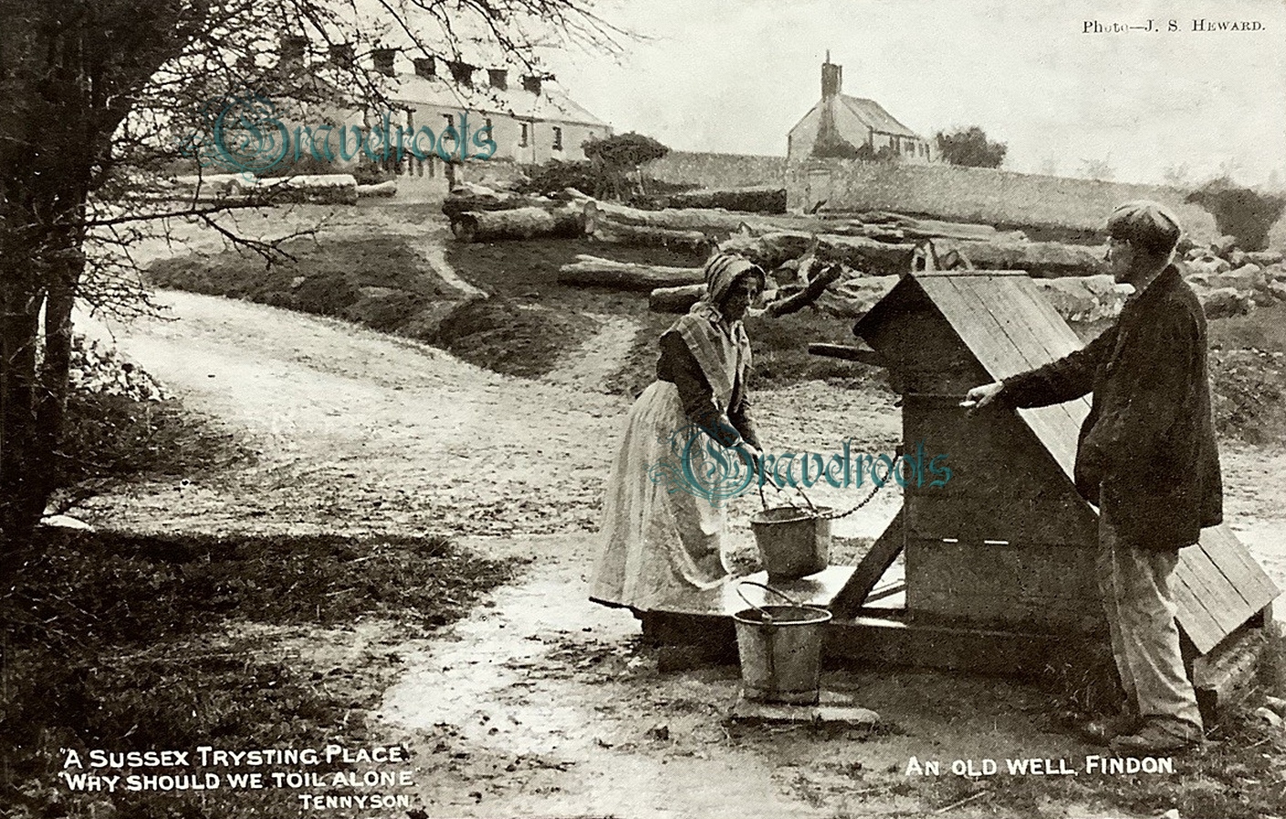  old Social history photos of Village Well, Findon, Sussex - click image to return