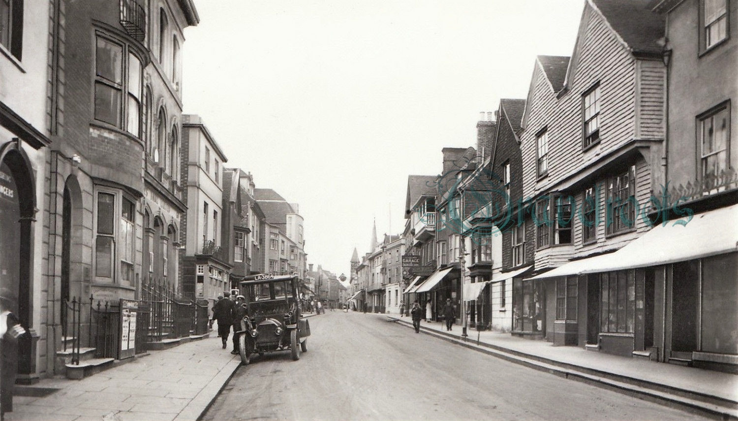  old photo of High Street, Lewes, Sussex - click image to return