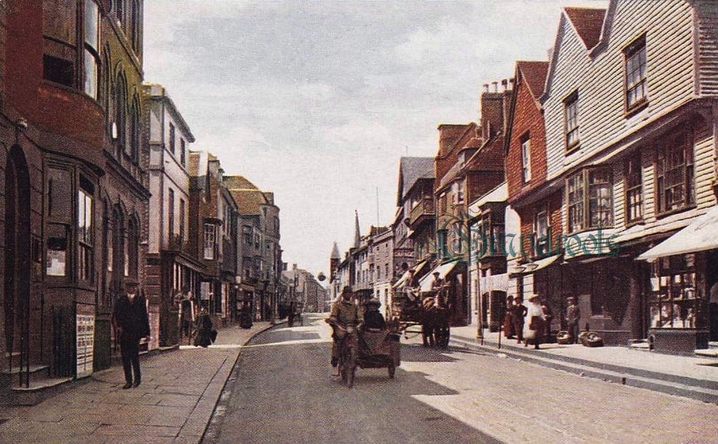  old photo of High Street, Lewes, Sussex - click image below to return