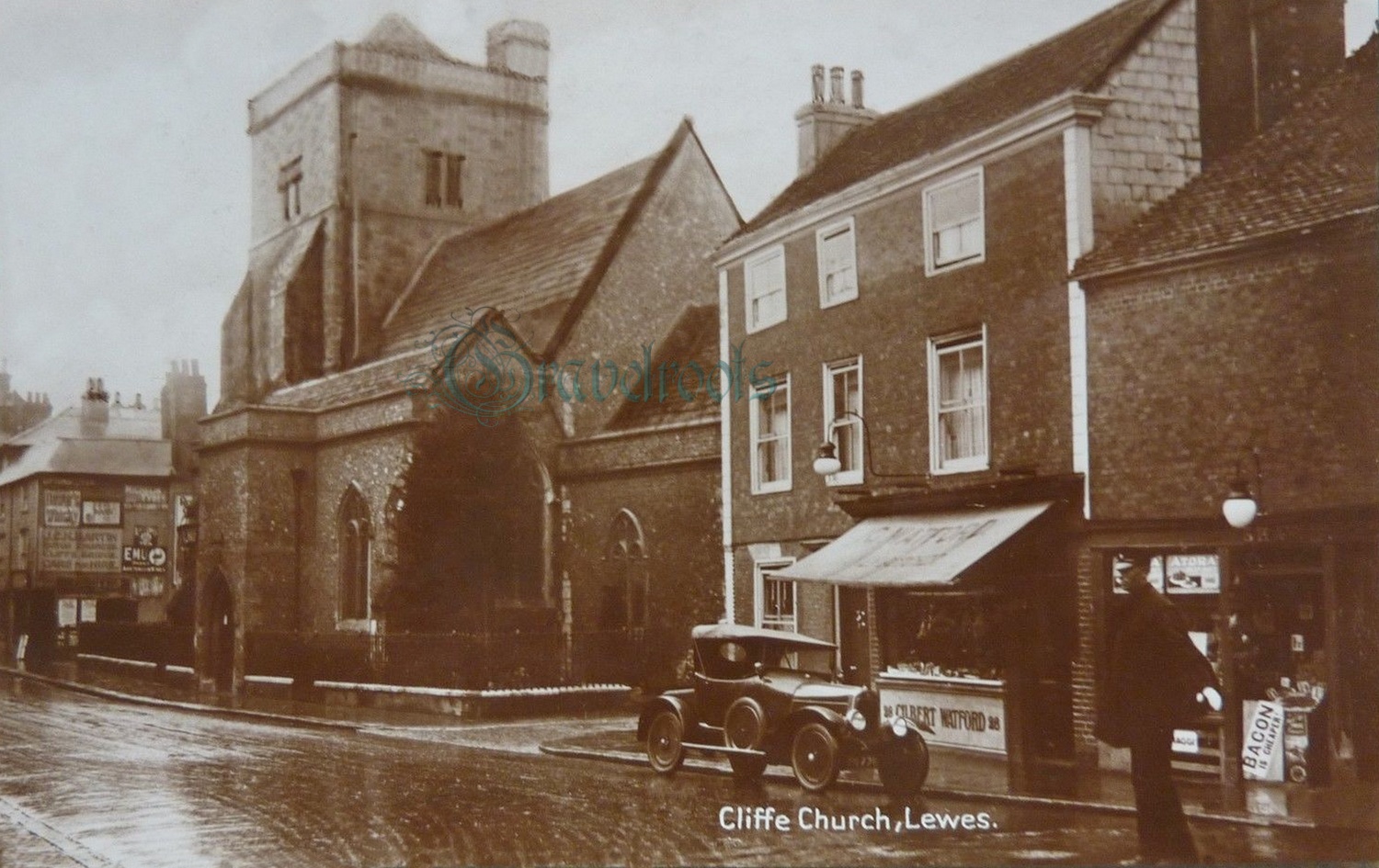  old photo of Cliffe Church, Lewes, Sussex - click image below to return