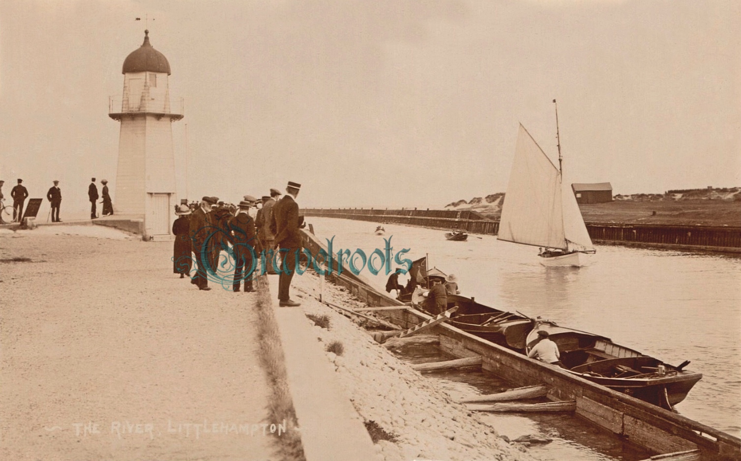  old photo of The River Mouth, Littlehampton, Sussex - click image below to return
