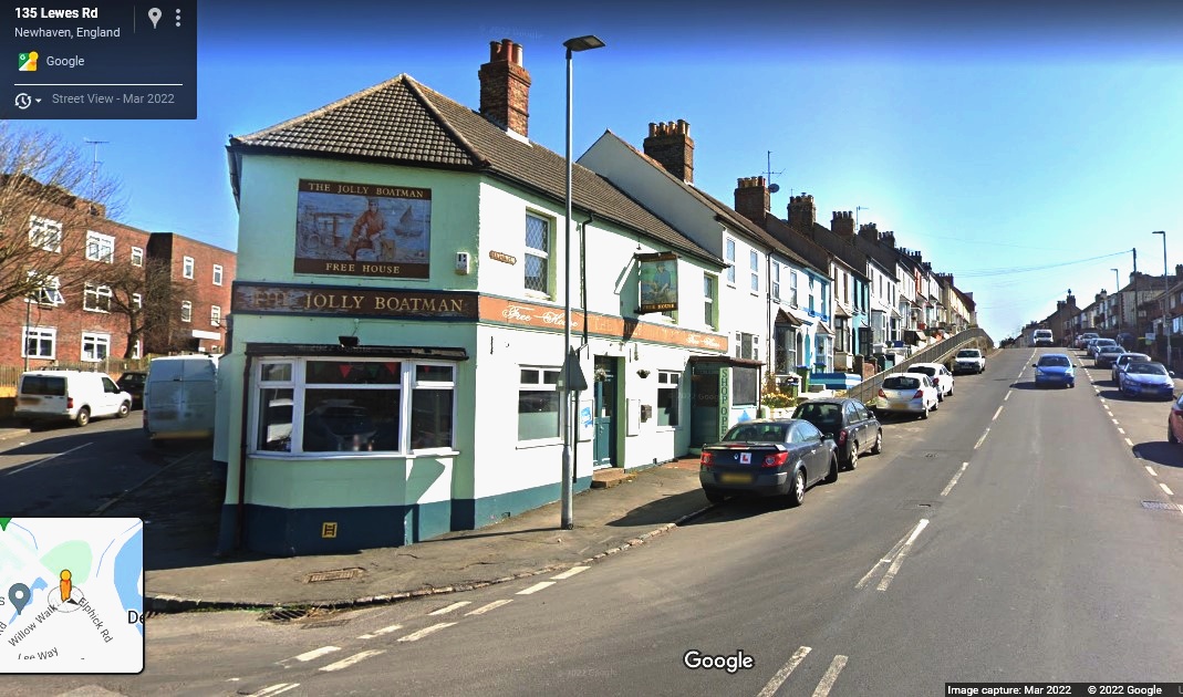 Jolly Boatman Pub, Lewes Road, Newhaven, Sussex - click image to return