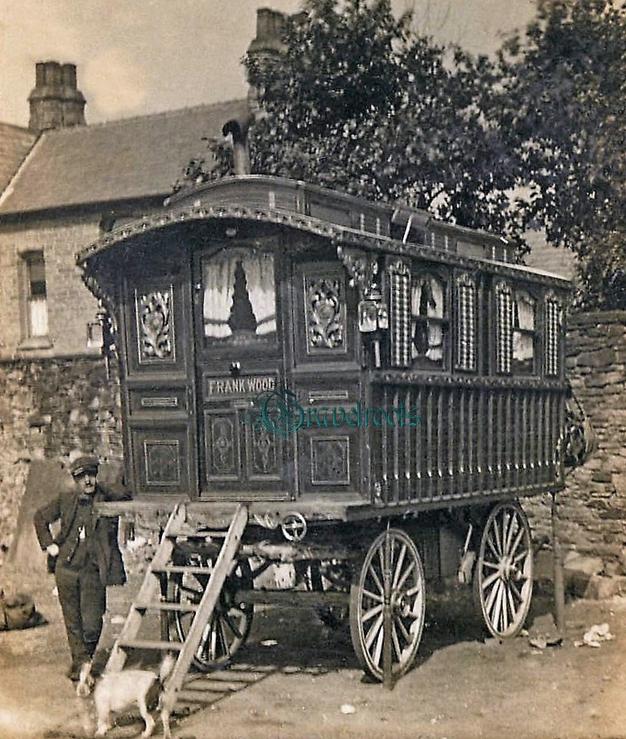  old Social history photos of Frank Wood, Romany caravan - click image to return