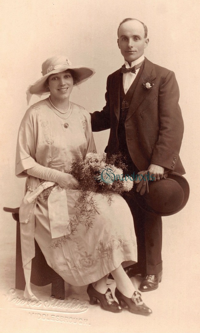  old  Social history photos of Myra & Selwyn Glover, wedding Middlesborough - click image below to return