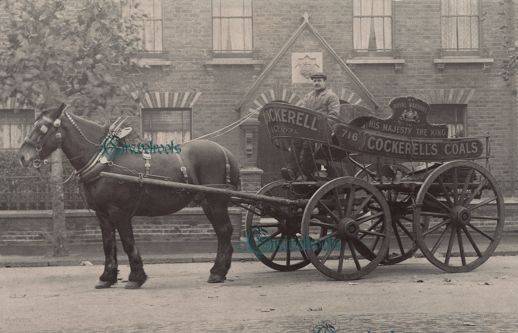 old Social history photo of Cockerells Coals, a coal merchant - click image to return