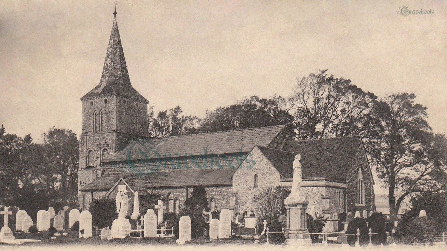 Old photo of Southwick Church, Sussex - click image to return