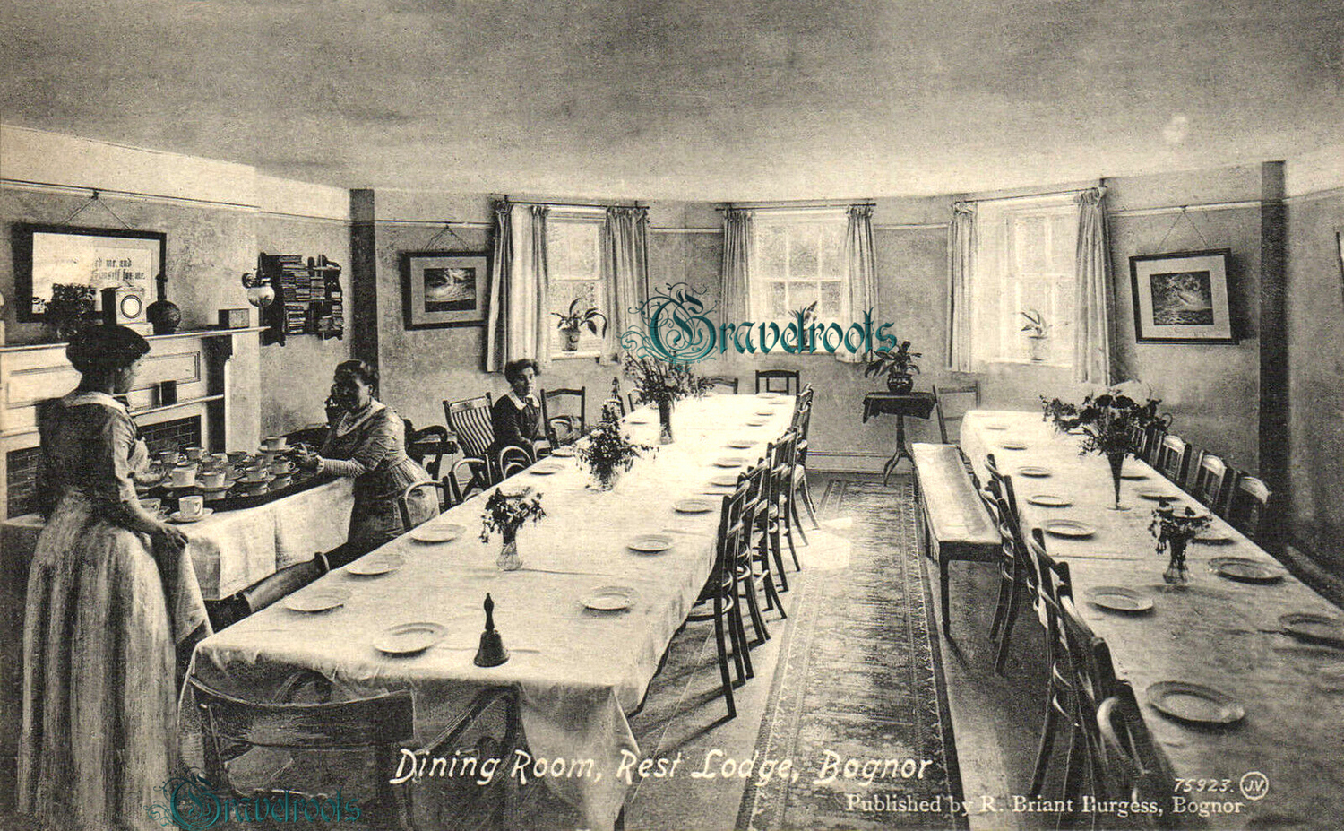 Dining room, Rest Lodge, Boarding House, Bognor - click image to return to album
