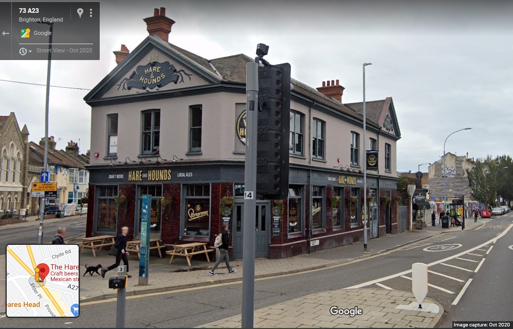 Hare & Hounds Pub, 75 London Road, Brighton, Sussex - click image to return