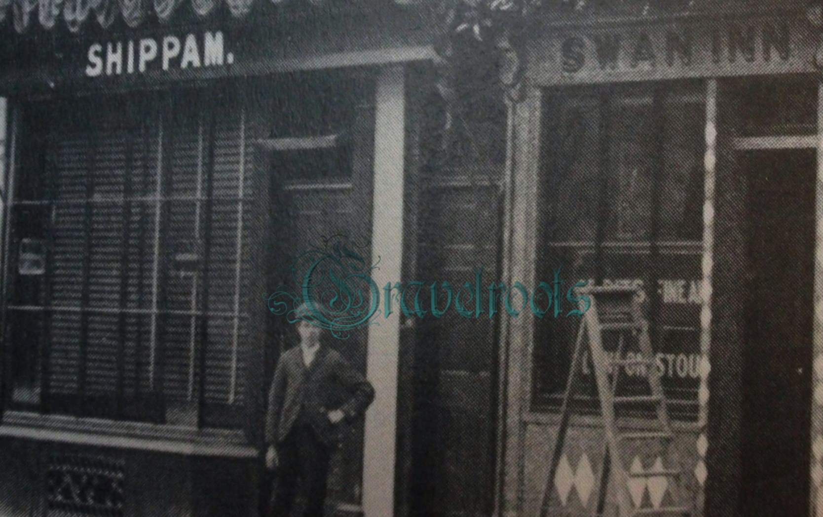 old photo of Swan Inn & Shippams, 49 East Street, Chichester, Sussex - click image to return