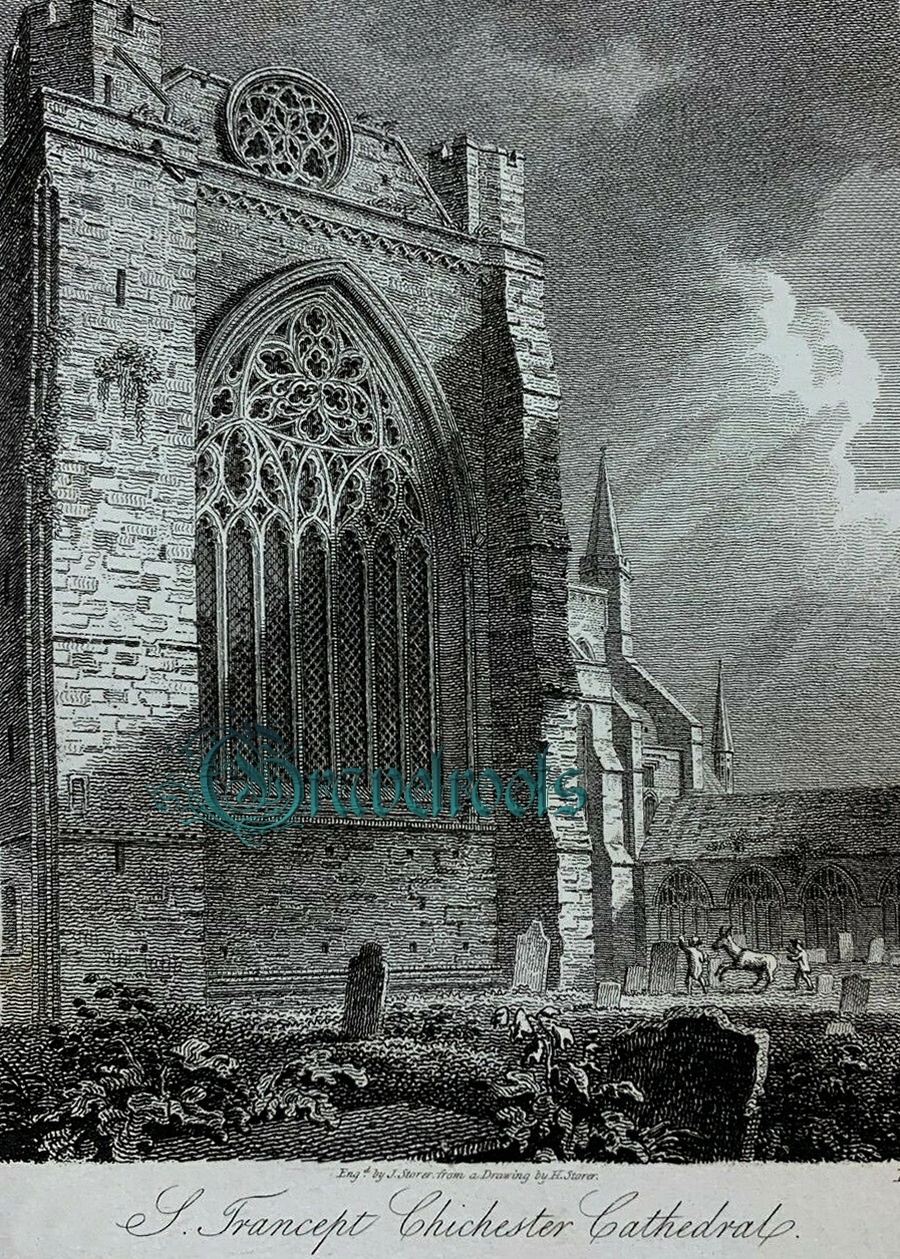  old photo of Chichester Cathedral, Sussex - click image to return