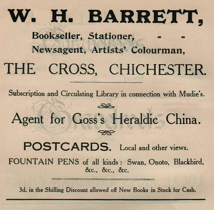  old 1900 advert for Barretts, The Cross, Chichester, Sussex - click image to return