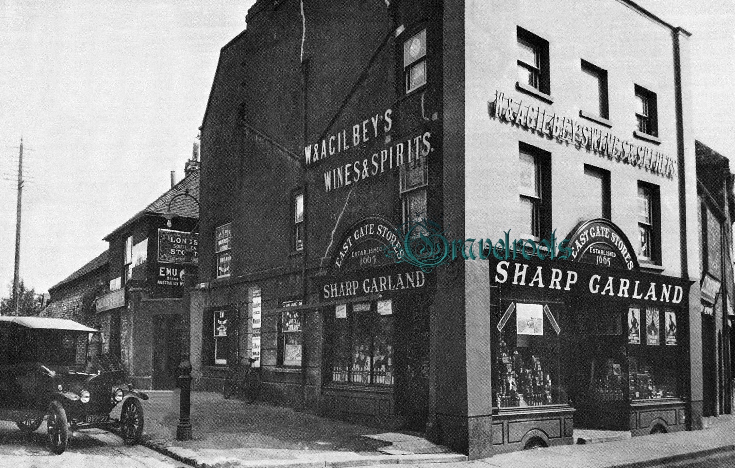  old photo of Sharp Garland Stores, East Gate, Chichester, Sussex - click image below to return