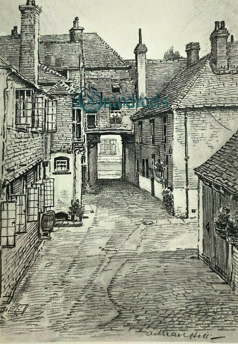 sketch of old Stable Yard, Angel Hotel, North Street, Midhurst - click image to return to album