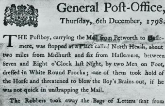 The London post from Midhurst was held up & robbed