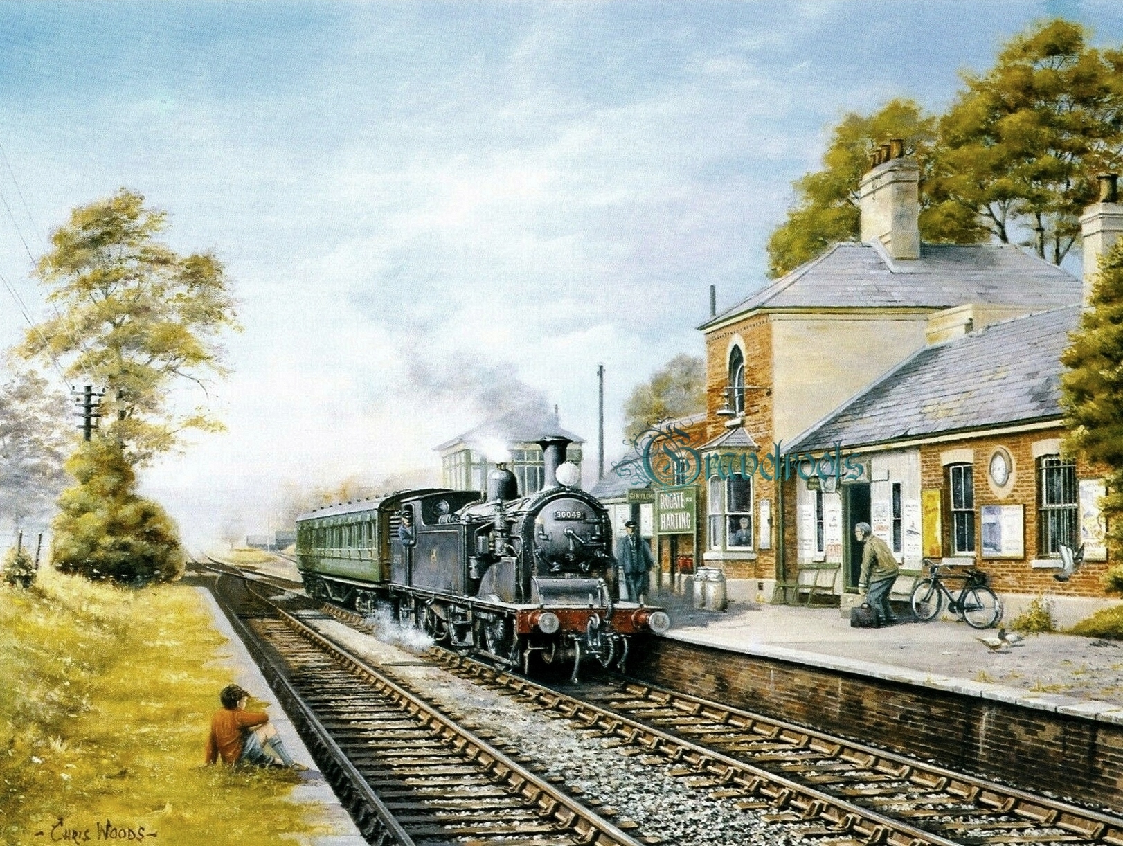 painting of Rogate & Harting Station, Sussex - click image to return