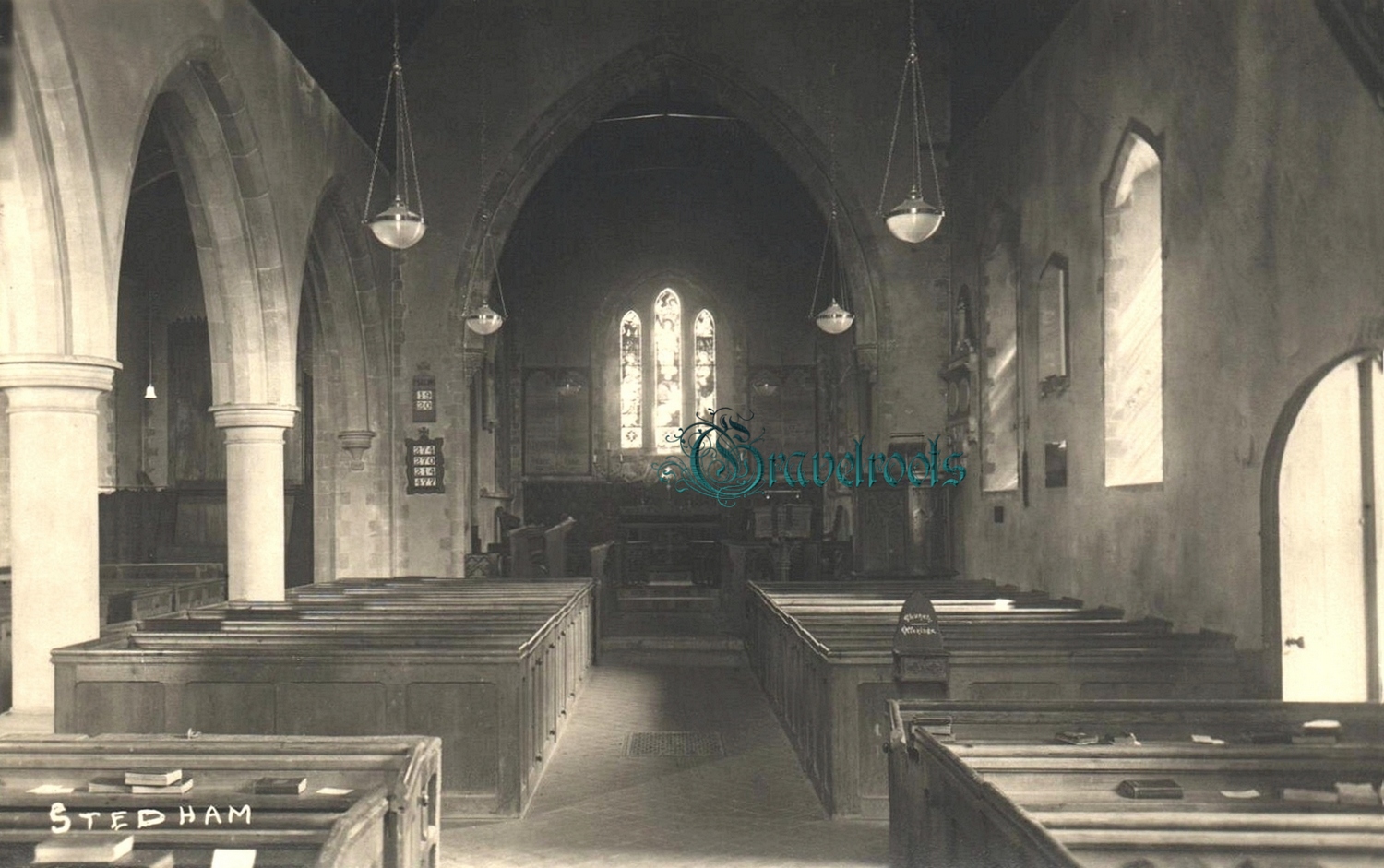 old photo of Interior St James Church, Stedham & Iping, Sussex - click image below to return