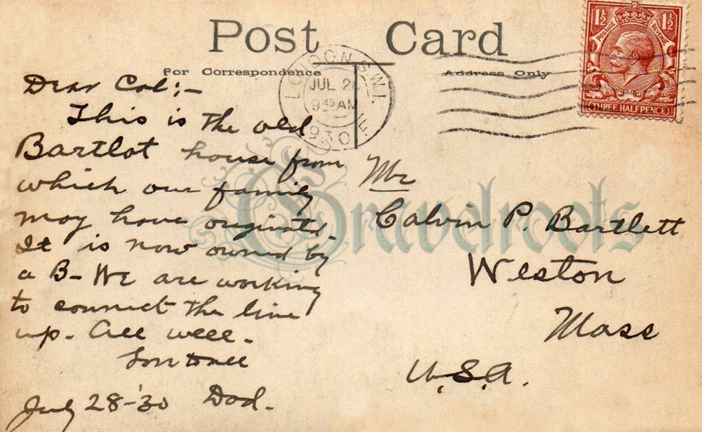  old postcard, Barttelot, Stopham, Sussex - click image to return