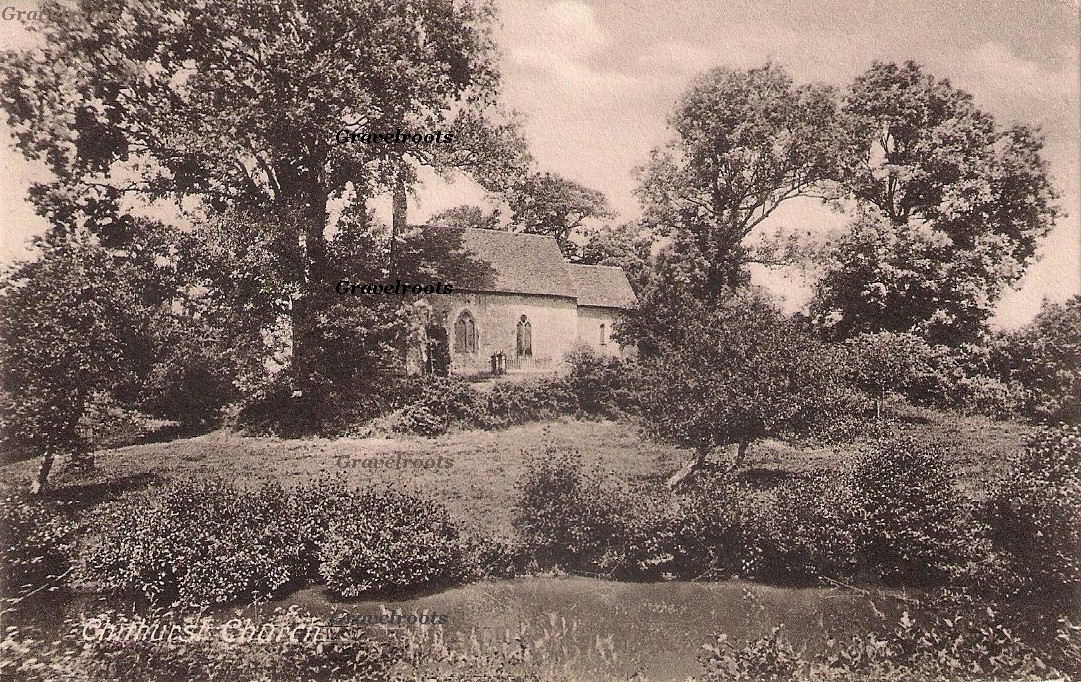 Old postcard of Chithurst Church, click image to return
