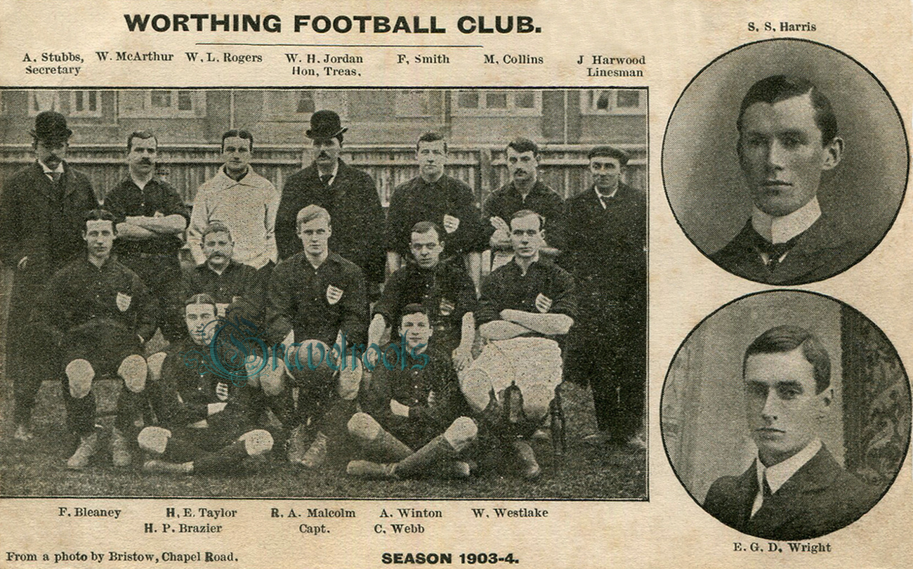  old photo of 1903-04 Football Club, Worthing, Sussex - click image to return
