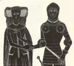 Detail of brass to Thomas, Lord Camoys, d. 1421