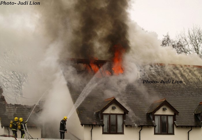 &copy; Judi Lion - Southdowns Hotel Fire, Dumpford, Trotton
